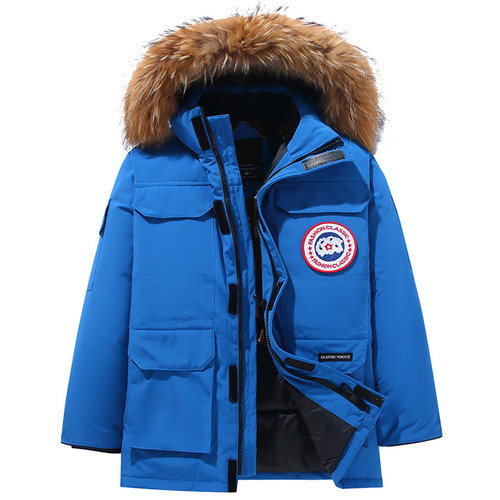 08远征Fire Goose华鹅牌羽绒服工装加拿大派克大衣白鸭绒厚外套