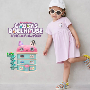 原D 女童卡通图案薄软透气舒适连衣裙 100%纯棉竹节棉 巨舒服