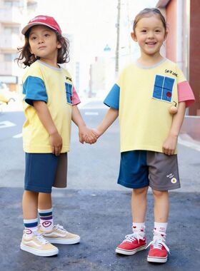 原D！软！乒乓球！mi*mor*and日本童装 纯棉t恤 裤子 套装