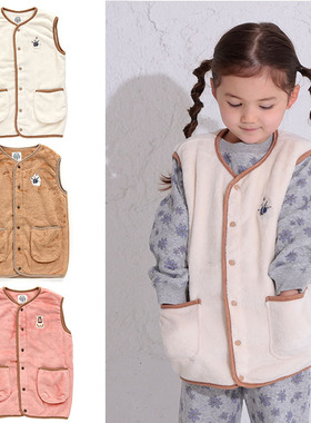 赔本清仓！原D！马牌旗下O*G珊瑚绒马甲 卡通动物贴布 温暖舒适