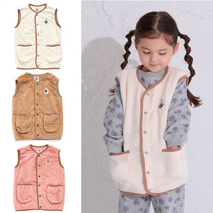 卡通动物贴布 赔本清仓 G珊瑚绒马甲 马牌旗下O 温暖舒适 原D