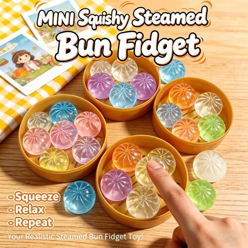 Mini Glitter Dumpling Squishes Stress Relief Toy With Dumpli