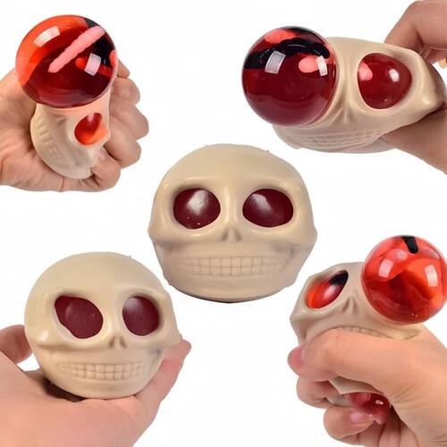 1/2Pcs Pop Up Eyed Bug Skull Squeeze Fidget Decompression Pr