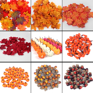Mini Thank Maple Acorns Artificial Cones Pumpkin Leaves Pine