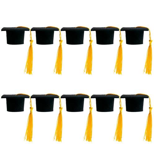 10pcs Mini Graduation Cap Bottle Topper Party Wine Bottle Co