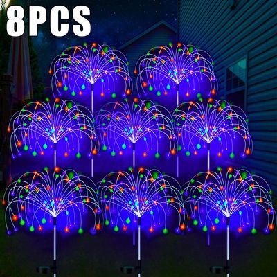 LED Solar Firework Lamp Outdoor Garden Decor Pathway Fairy L
