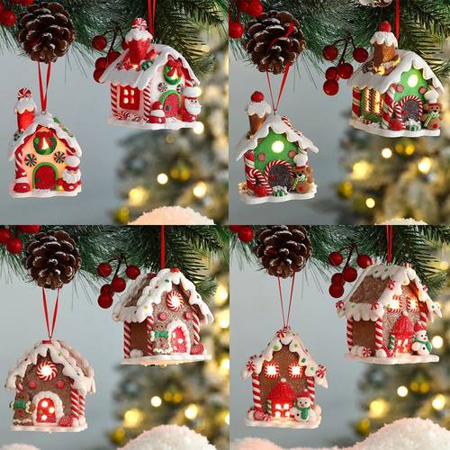Christmas Gingerbread Small House Pendant Soft Clay Candy Ho