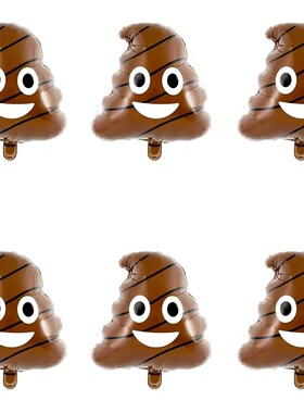 3/6pcs Poo Shape Brown Foil Balloons Prank Joke Party Decora