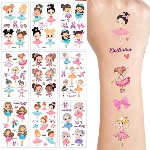 10sheets Ballerina Party Temporary Tattoos Happy Birthday Pr