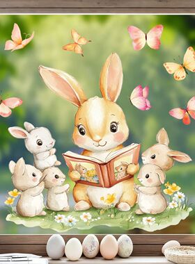 Easter New Product Electrostatic Patch Cute Rabbit Colorful