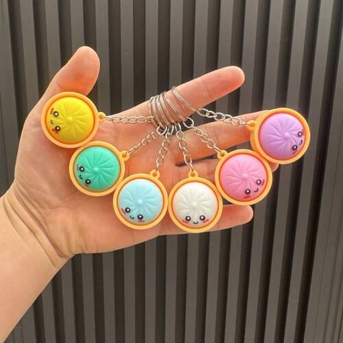 6/12/18/24 Pcs Dumpling Keycha Cute Baozi W/Steamer Random C