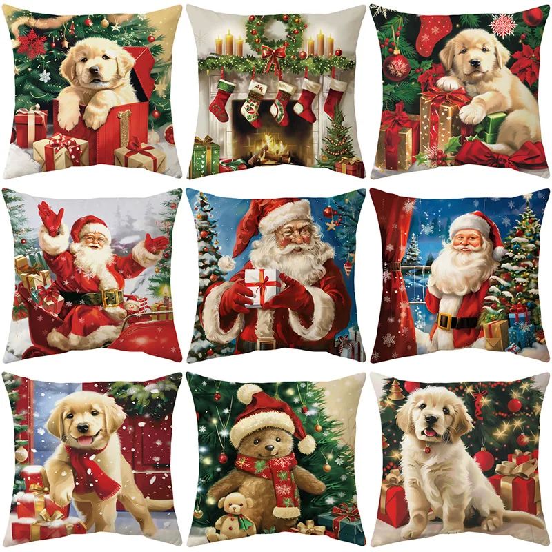 45*45 Christmas Cushion Cover Pillowcase Merry Christmas Dec