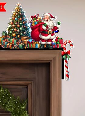 1pcs 2D Christmas Corner Sign Santa Tree Santa Claus Frame W