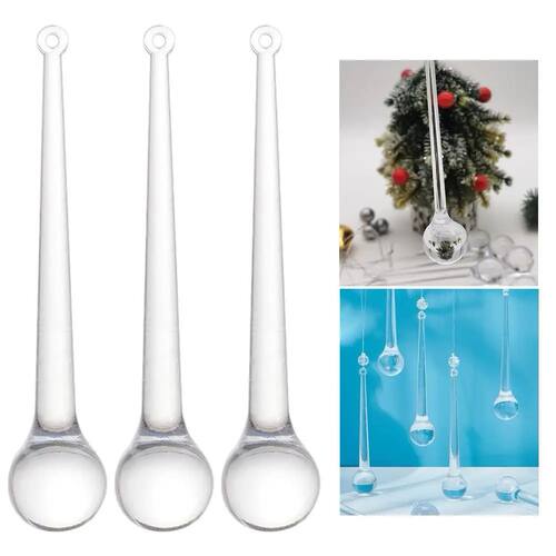 Clear Christmas Teardrop Hanging Ornaments Clear Glass Raind