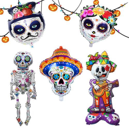 Day of the Dead Halloween colorful Sugar Skull Party Balloon