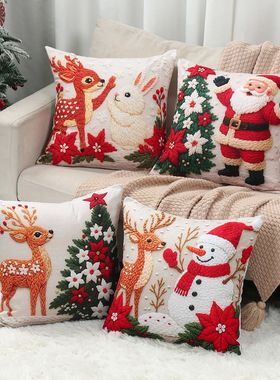 4pcs Merry Christmas Cushion Cover Home Decorations  Christm