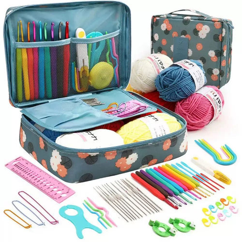 Crochet Kit 59-piece Wool Crochet Material Bag Hook Knitting