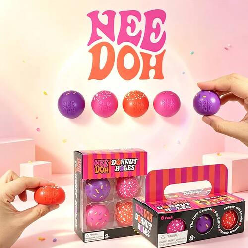 Schylling Needoh Mini Teenie Dohnut Holes 4 6 Pack Squish St