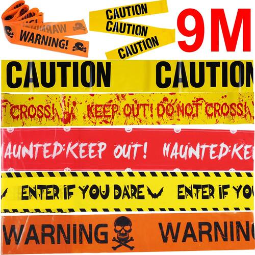 Halloween Decorations Caution Tape 7.5cm*9m CAUTION WARNING