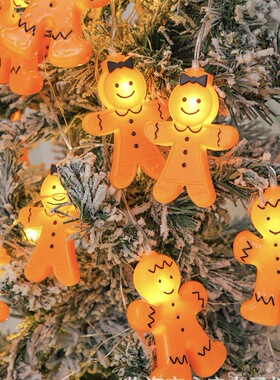 Led Gingerbread Man Lights String Christmas Tree Decoration