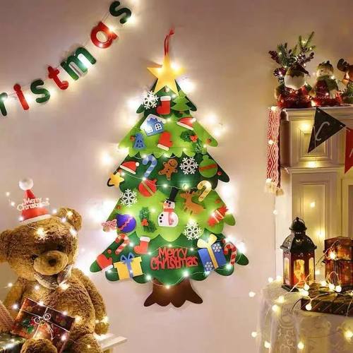 Home Decoration DIY Felt Christmas Tree Wall Hanging Artific