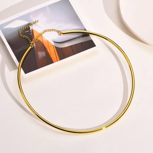 Gold Color Stainless Steel Jewelry Chain Choker Necklace For