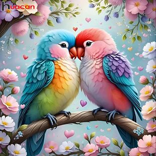 Huacan Animal Diamond Painting Parrot Full Square Round Mosa
