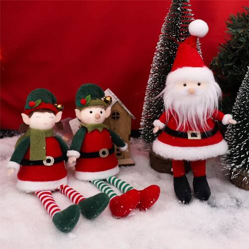 Cute Elf Couple Doll Christmas Doll Decoration Top Hanging F