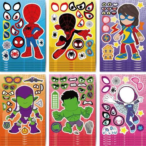 6Sheets Spider-Man and His Amazing Friends Anime Stickers Ma