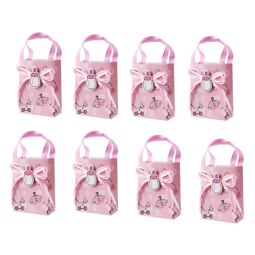 12pcs baby shower paper gifts box mini tote candy bag christ