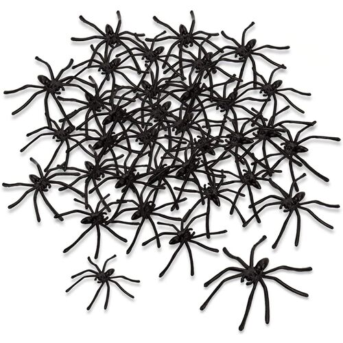 20 Pcs Halloween Black Spider Joking Toys Decoration Realist