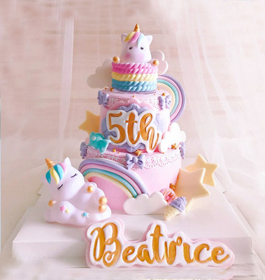 Unicorn Cake Decoration Rainbow Trojan Horse Rocking Horse G