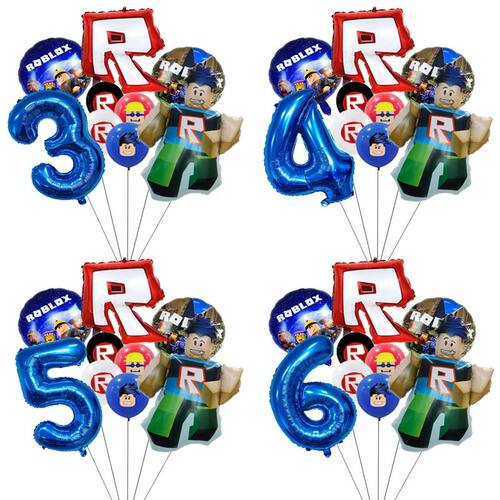 9pcs ROBLOX Birthday Foil Balloons Set Cartoon Party Decorat
