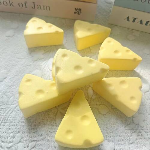 Cute Cheese Shape Slow Rising Squeeze Toy, Soft Stress Relie