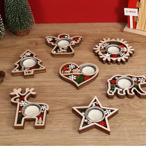 Christmas Wooden Candlestick Holiday Party Decoration Orname