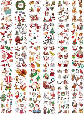 40Sheets Christmas Temporary Tattoo Stickers, Cartoon Christ
