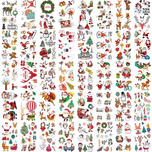 40Sheets Christmas Temporary Tattoo Stickers, Cartoon Christ