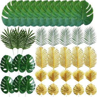 Palm Monstera Artificial Leaves Birthda Jungle Safari