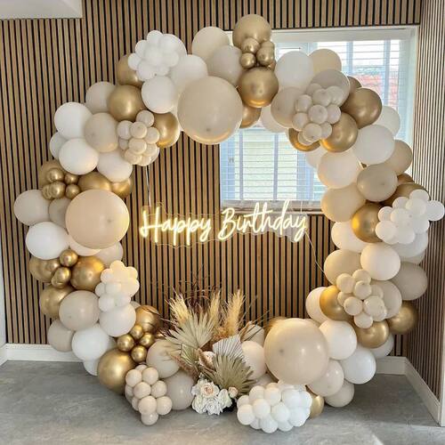 Beige Cream White Balloon Garland Arch Kit Engagement Weddin