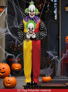 1pcs 2D Halloween Horror Evil Joker Hanging Background Cloth