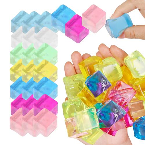 5-100pcs Ice Cube Sensory Toys Squishy Fidget Stress Cube fo