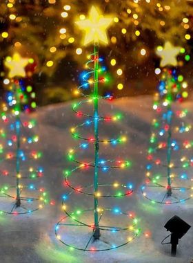 Solar Powered Christmas Tree with 8 Modes, Holiday Floor Lig