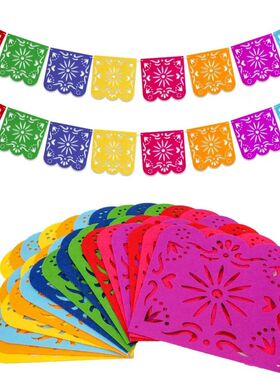 Mexican Party Decorations Banner, Colorful Día De Los Muert