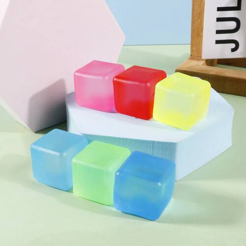 Frosted Ice Cube Shaped Fidget Toy Square Stress Relief Ball
