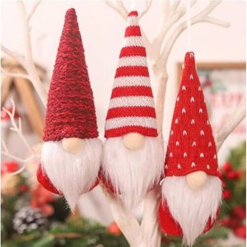 3pcs Christmas Hanging Decorations, Swedish Handmade Plush G