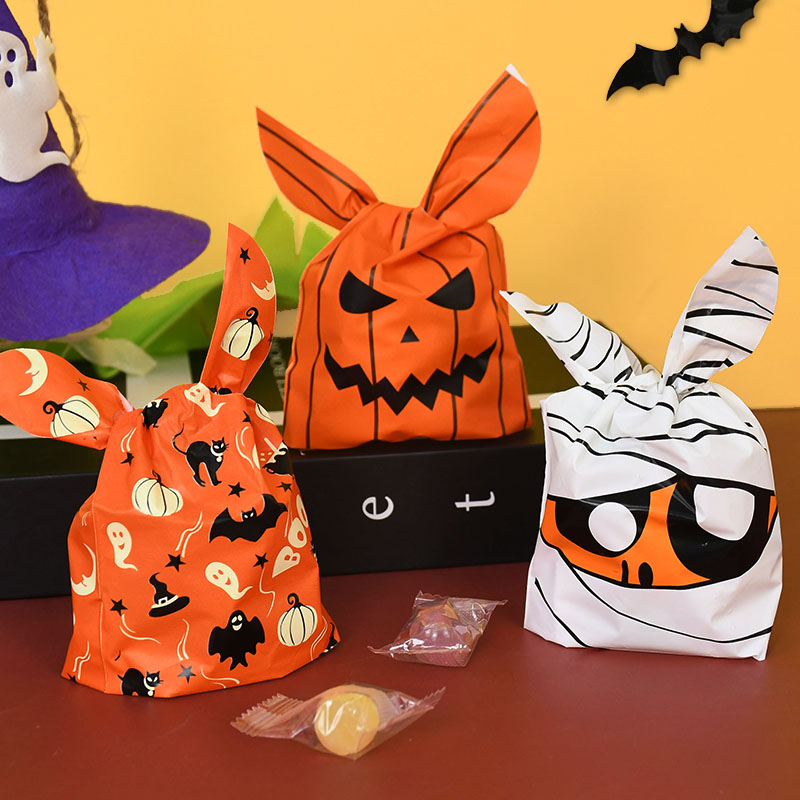 25/50pcs halloween candy bags pumpkin bat snack biscuit gift