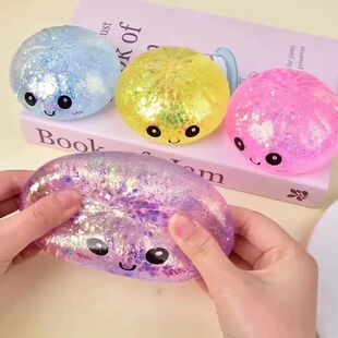 Squishy Glitter Simulation Steamed Bun Toy with Steamer Box