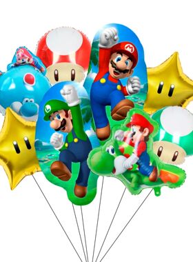 8 Pcs Super Mario Party Decorations Balloons Super Mario Bro