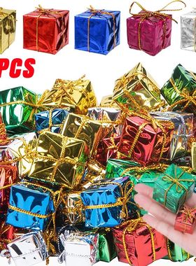 60/6Pcs Mini Xmas Foam Gifts Boxes Christmas Ornaments Gifts