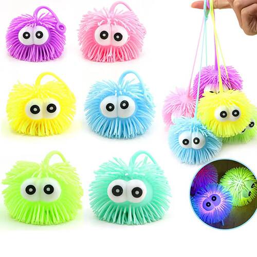Luminous plush ball, sparkling protruding eye vent ball, chi